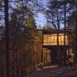 Spruce Ridge Cabin Exterior Twilight