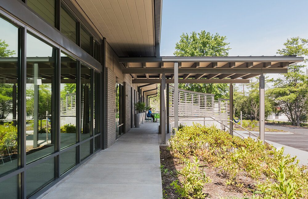 ENO Modern Office Renovation Front Entry Path