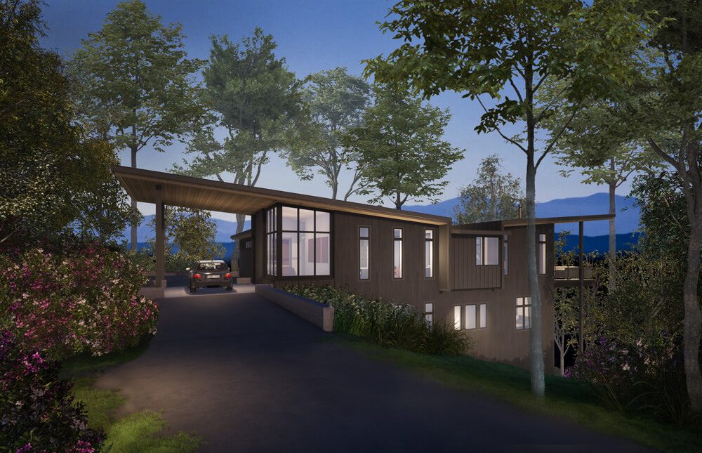 Modern Montreat Residence Rendering Front