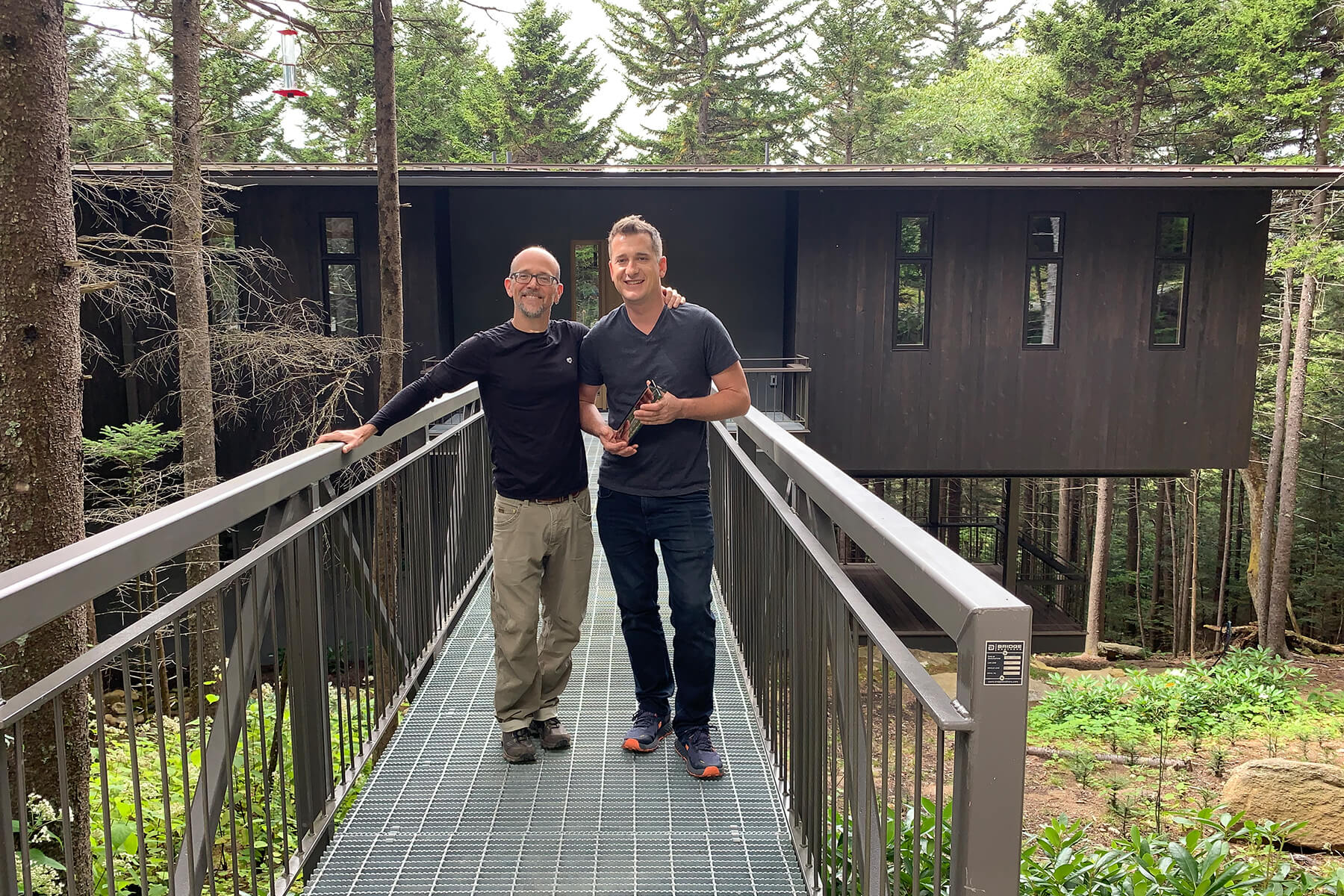 Project team with the Architizer Award at Spruce Ridge Cabin Altura Architects