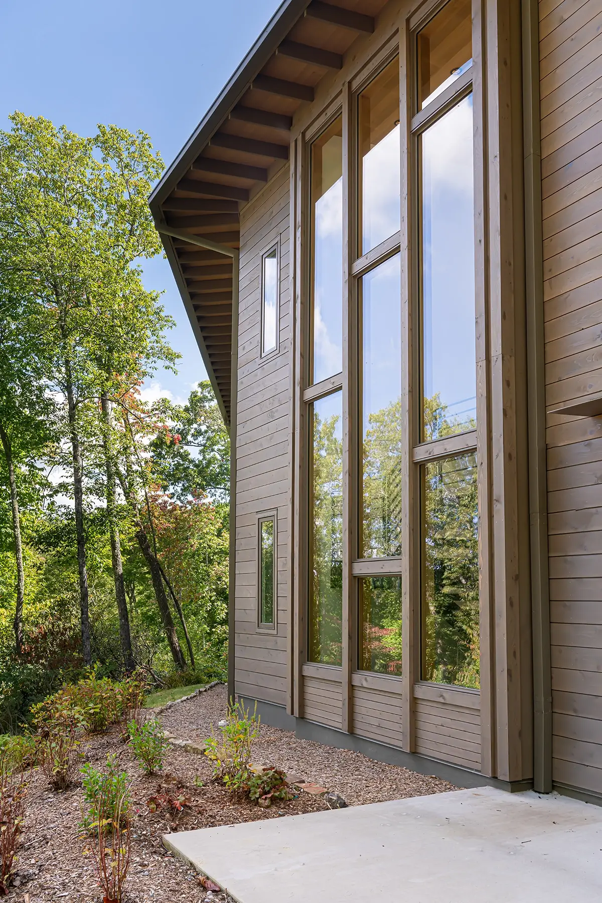 Lake Toxaway Residence Exterior Windows at Stairs