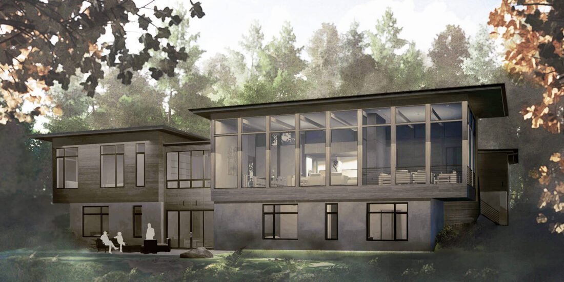 Fern Grove Residence at The Ramble at Biltmore Forest Rear Facade Rendering