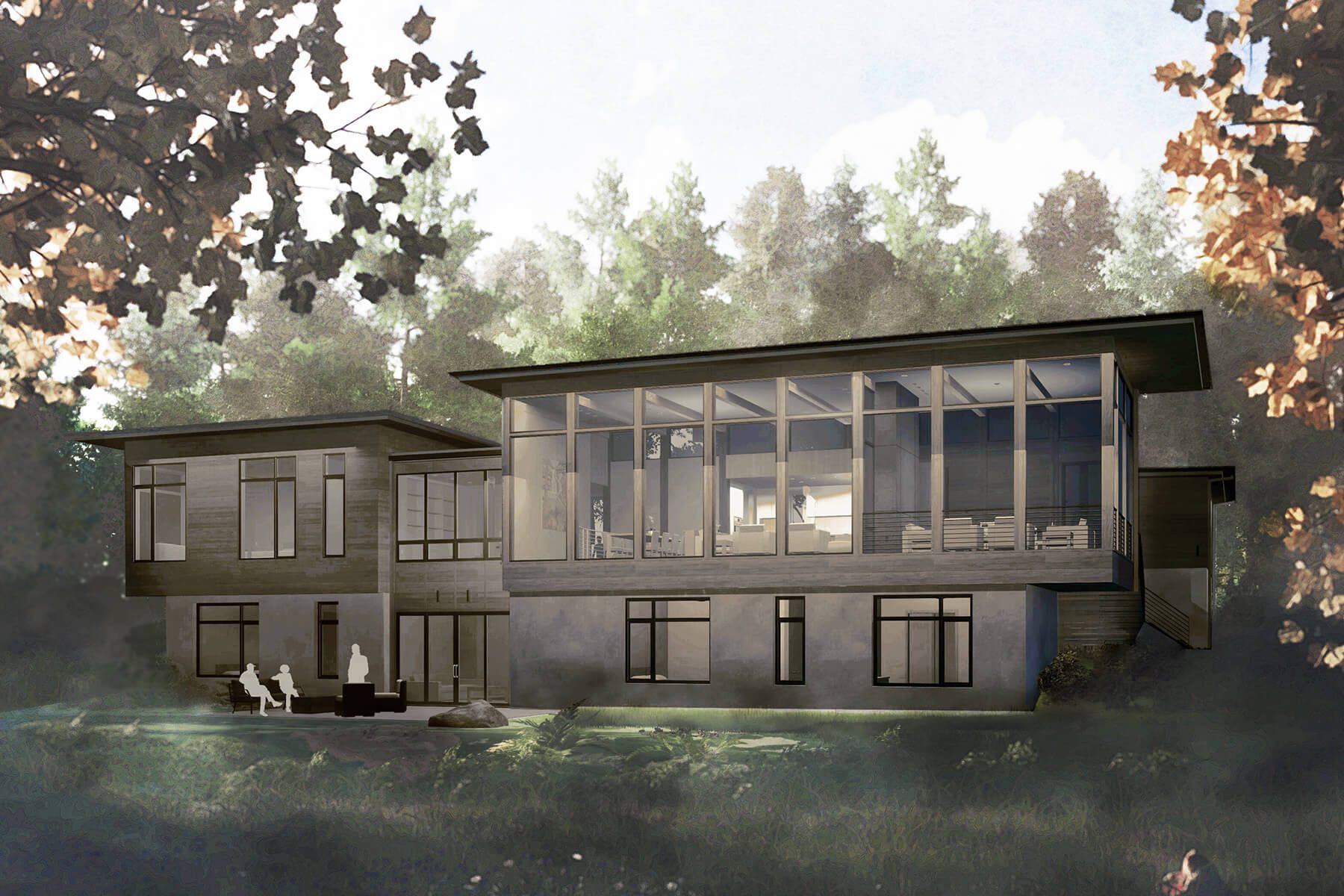 Fern Grove Residence at The Ramble at Biltmore Forest Rear Facade Rendering