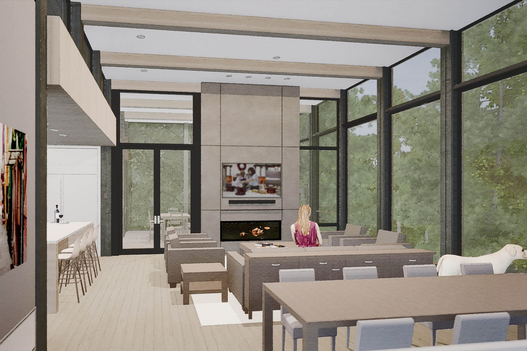 Fern Grove Residence Biltmore Forest Interior Rendering